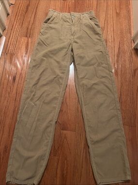 American Eagle Outfitters Relaxed Straight Leg Corduroy Pants in Tan